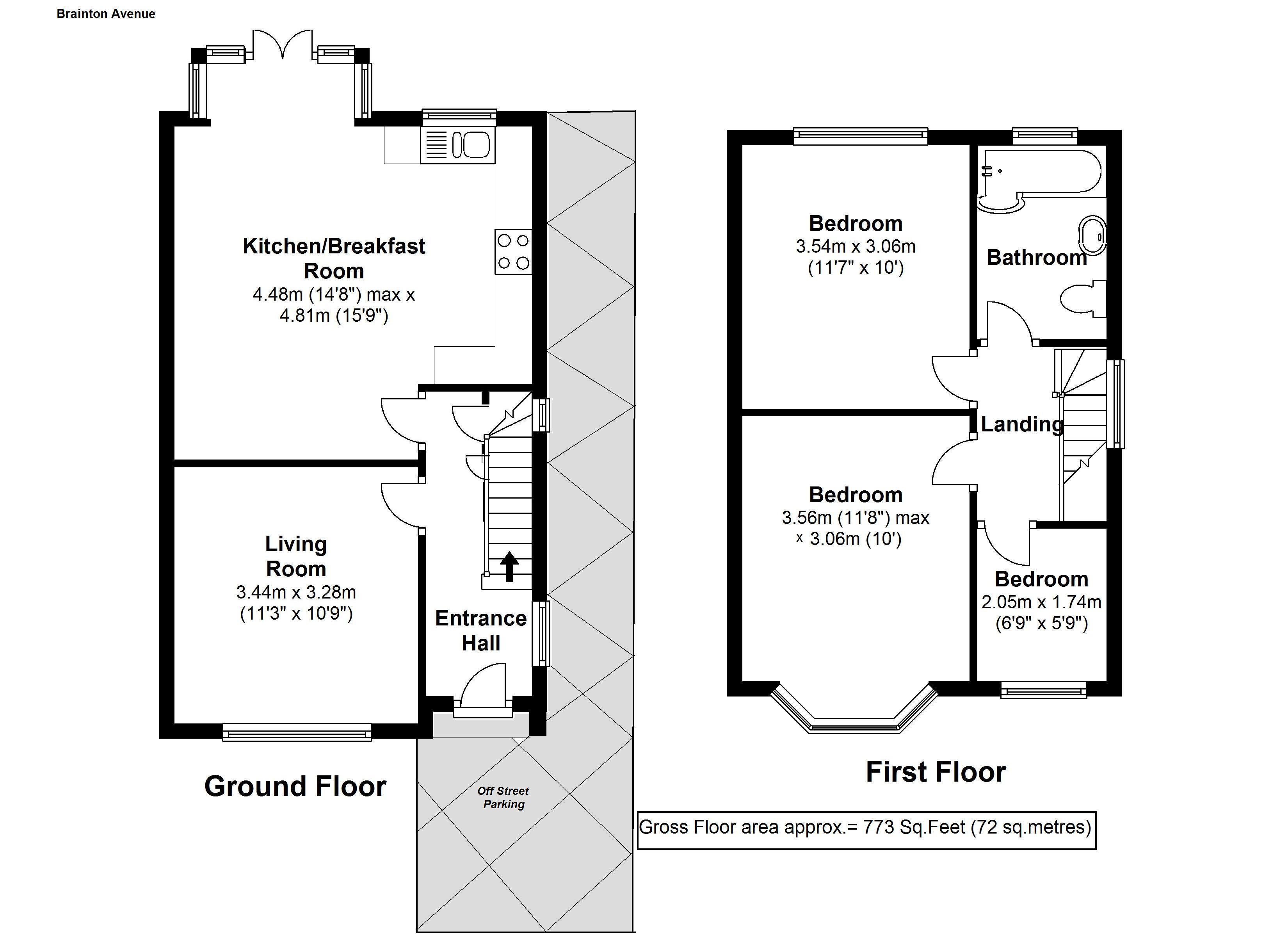 Floorplans For Brainton Avenue, Feltham