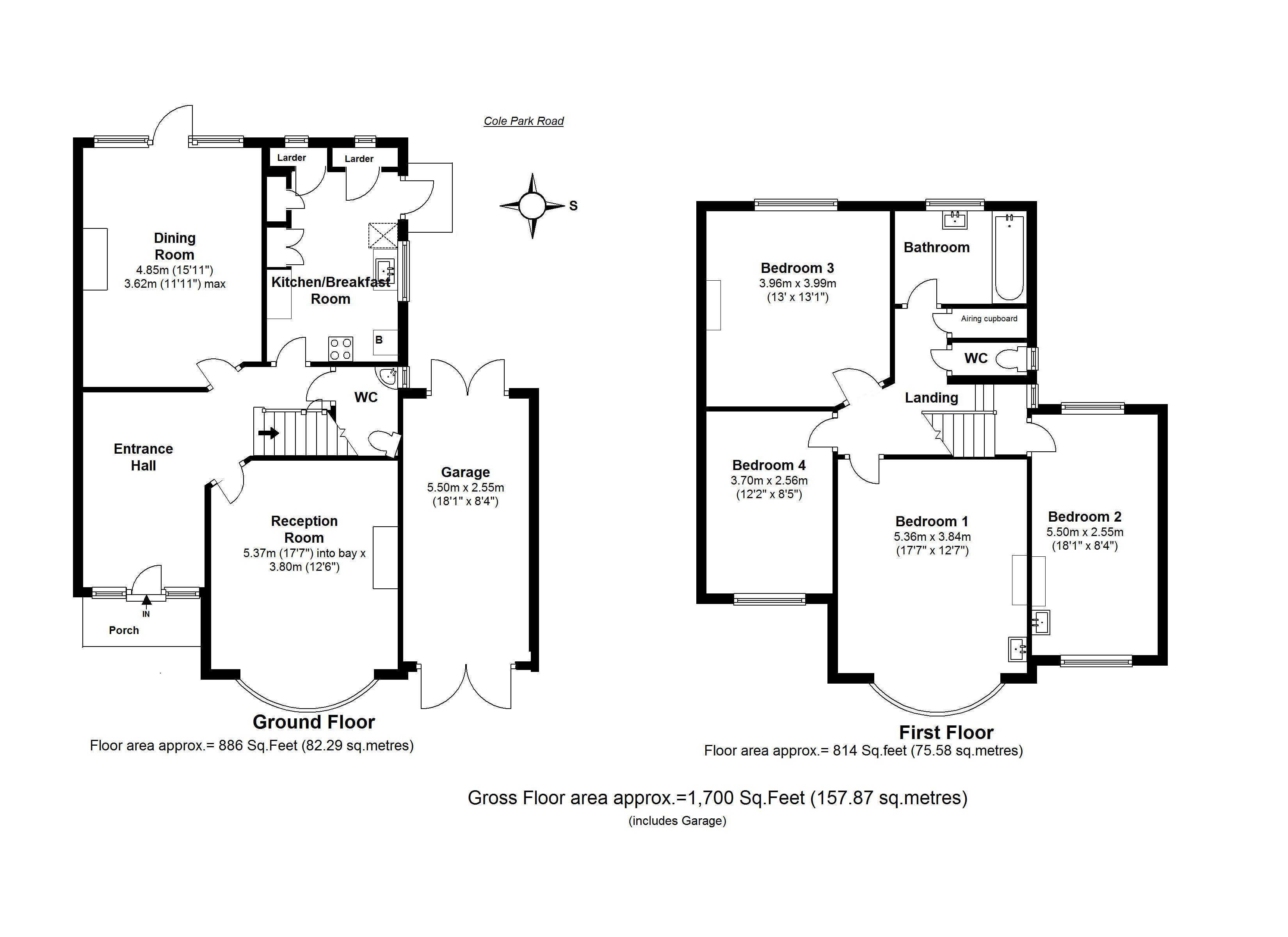 Floorplans For Cole Park Road, St Margarets