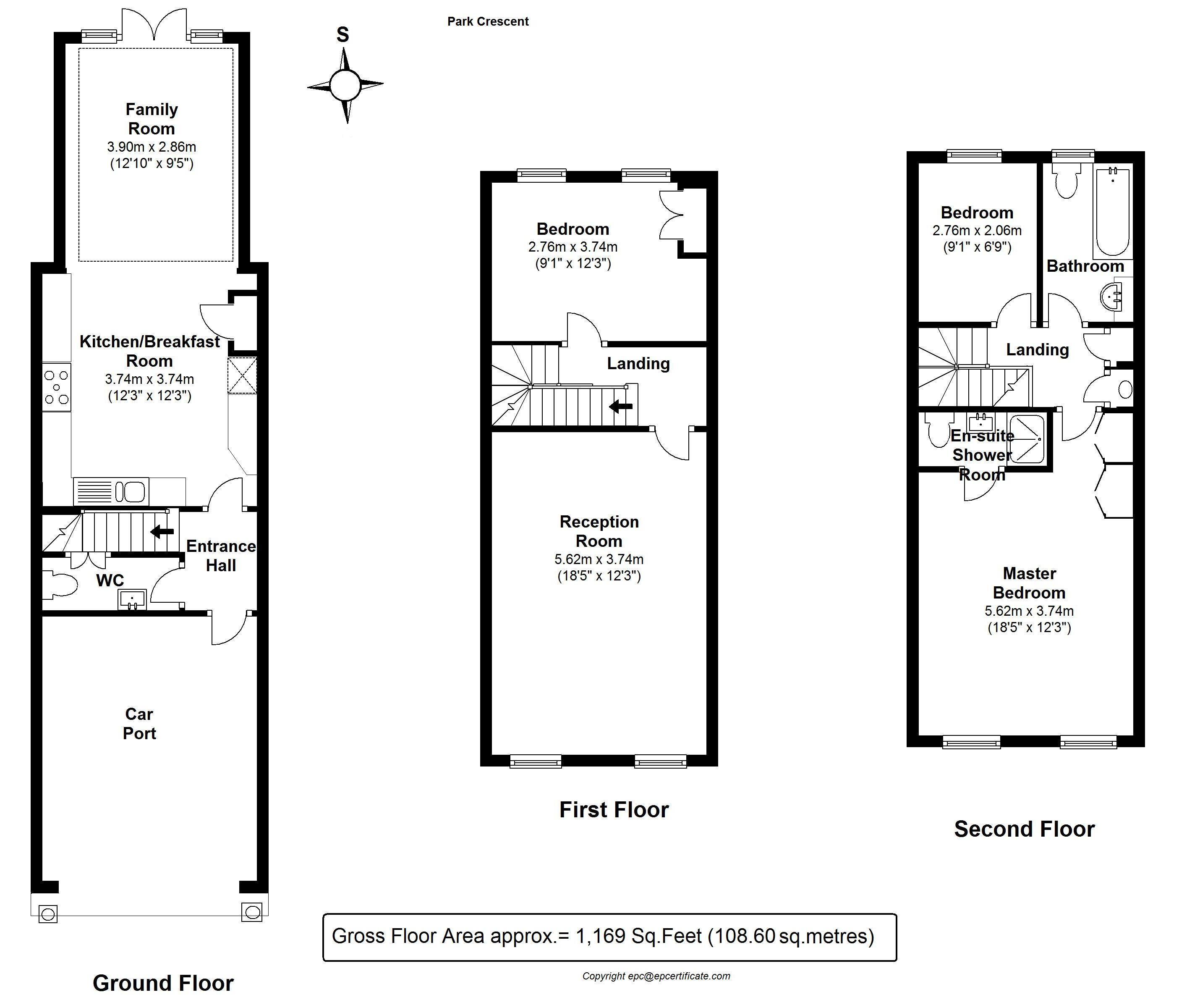 Floorplans For Park Crescent, Twickenham