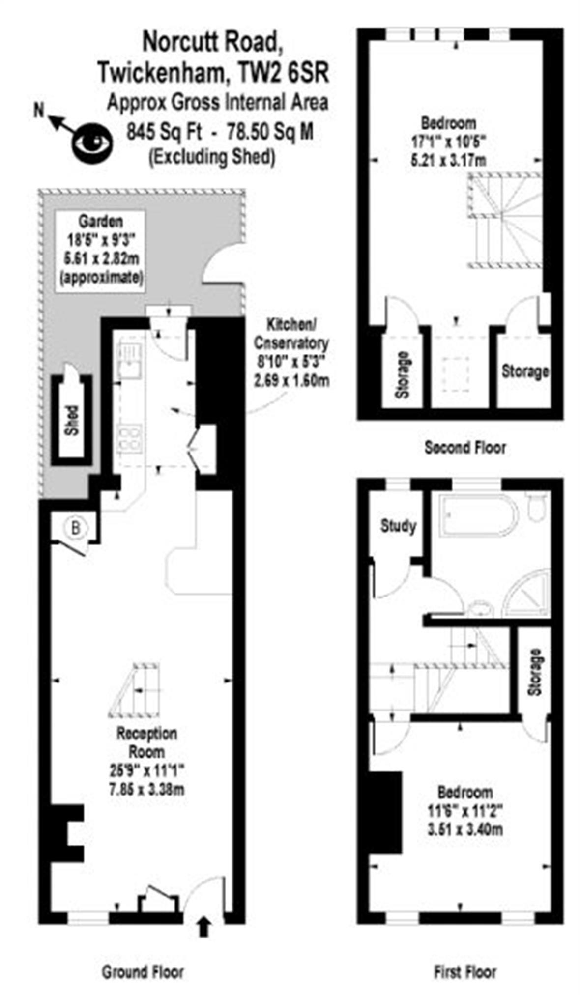 Floorplans For Norcutt Road, Twickenham