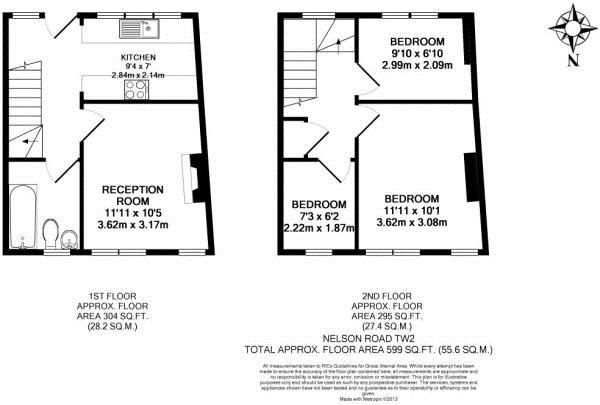 Floorplans For Nelson Road, Twickenham