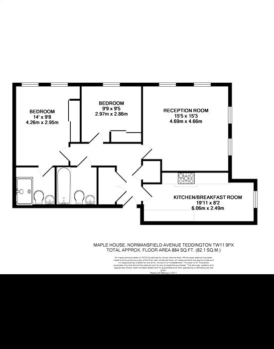 Floorplans For Normansfield Avenue, Teddington