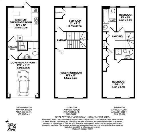 Floorplans For Park Crescent, Twickenham