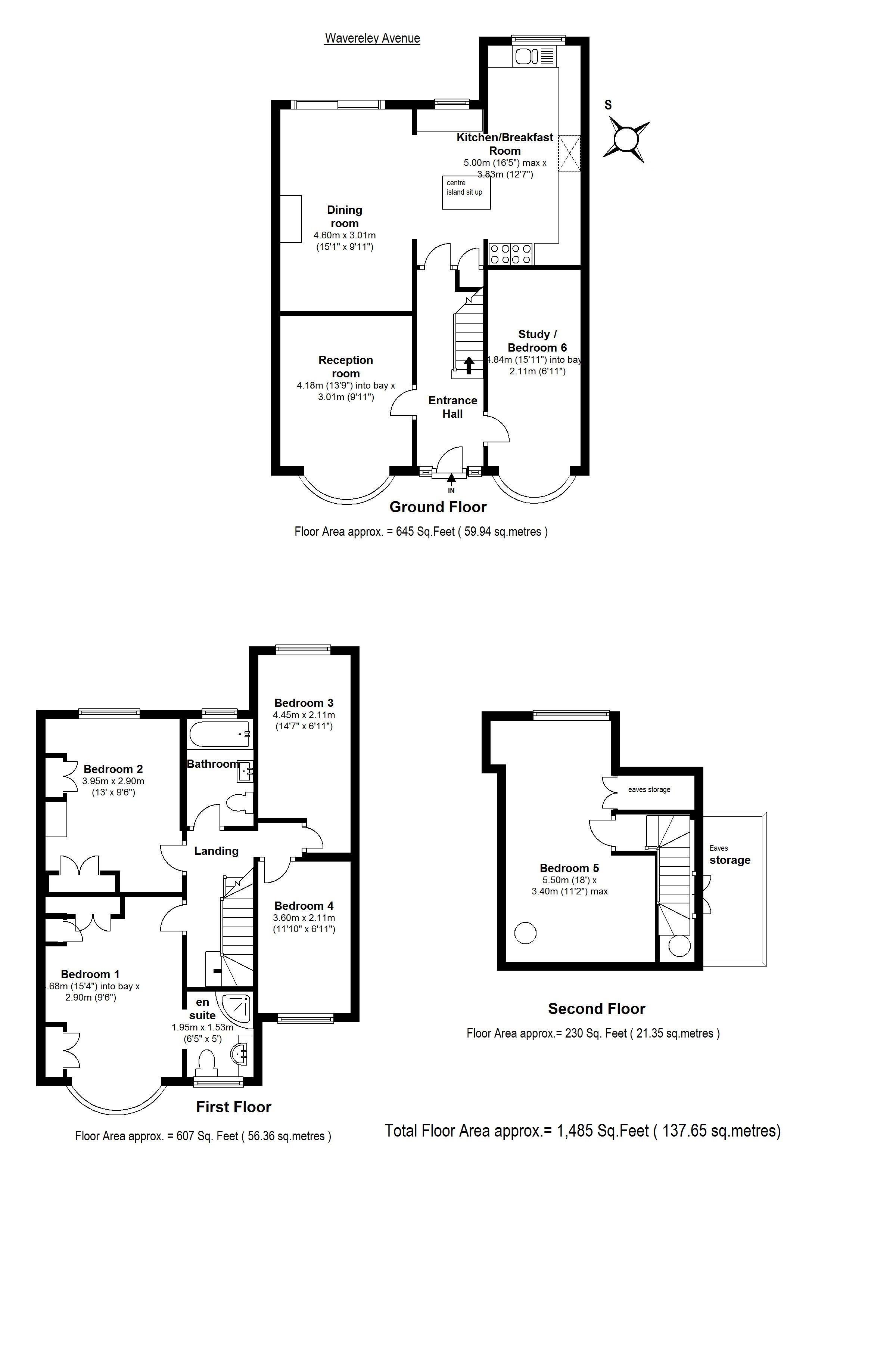 Floorplans For Waverley Avenue, Twickenham