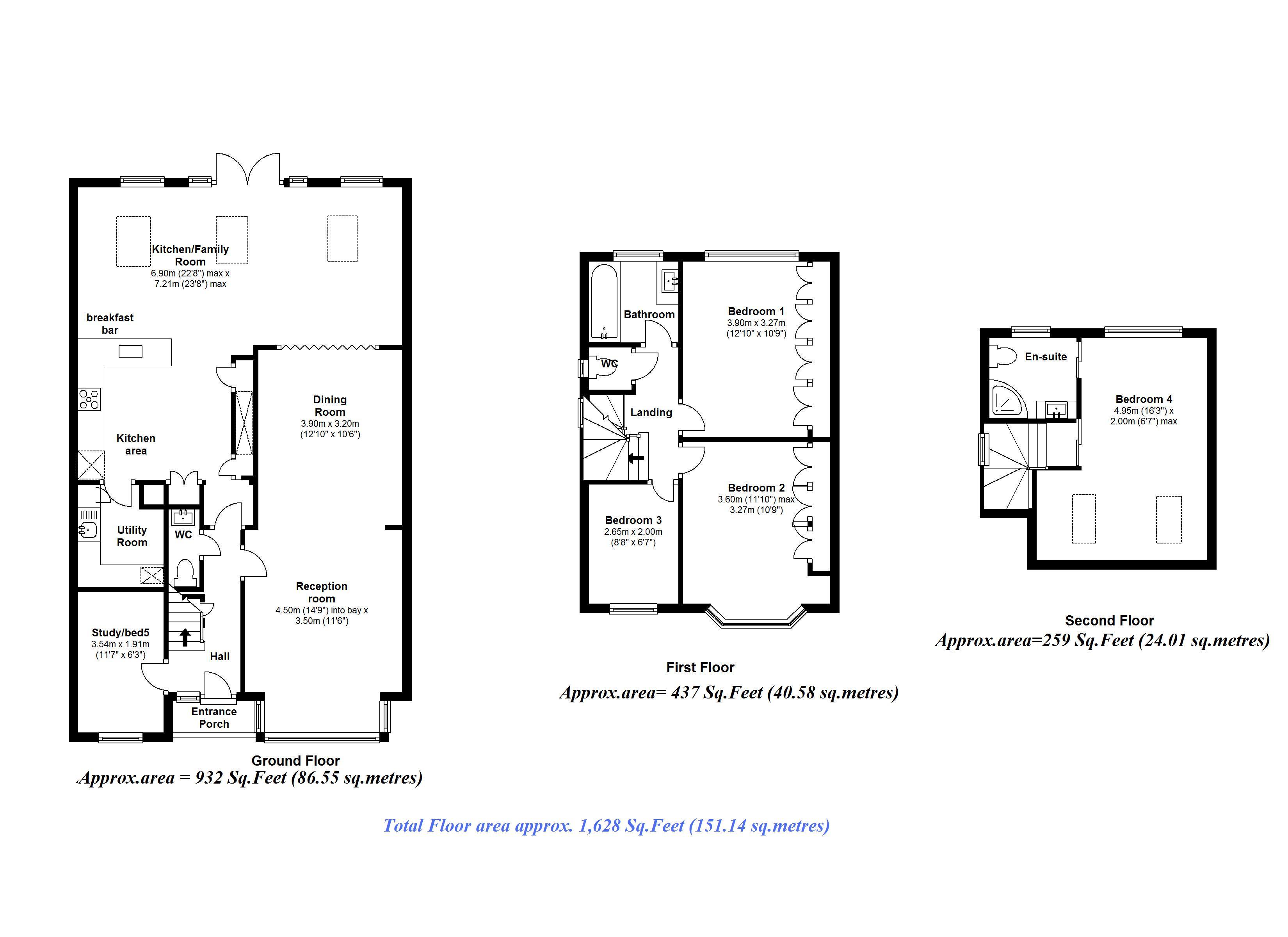 Floorplans For Russell Road, Twickenham