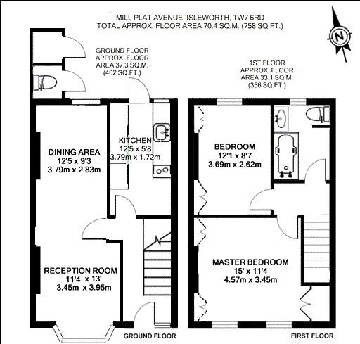 Floorplans For Mill Plat Avenue, Isleworth