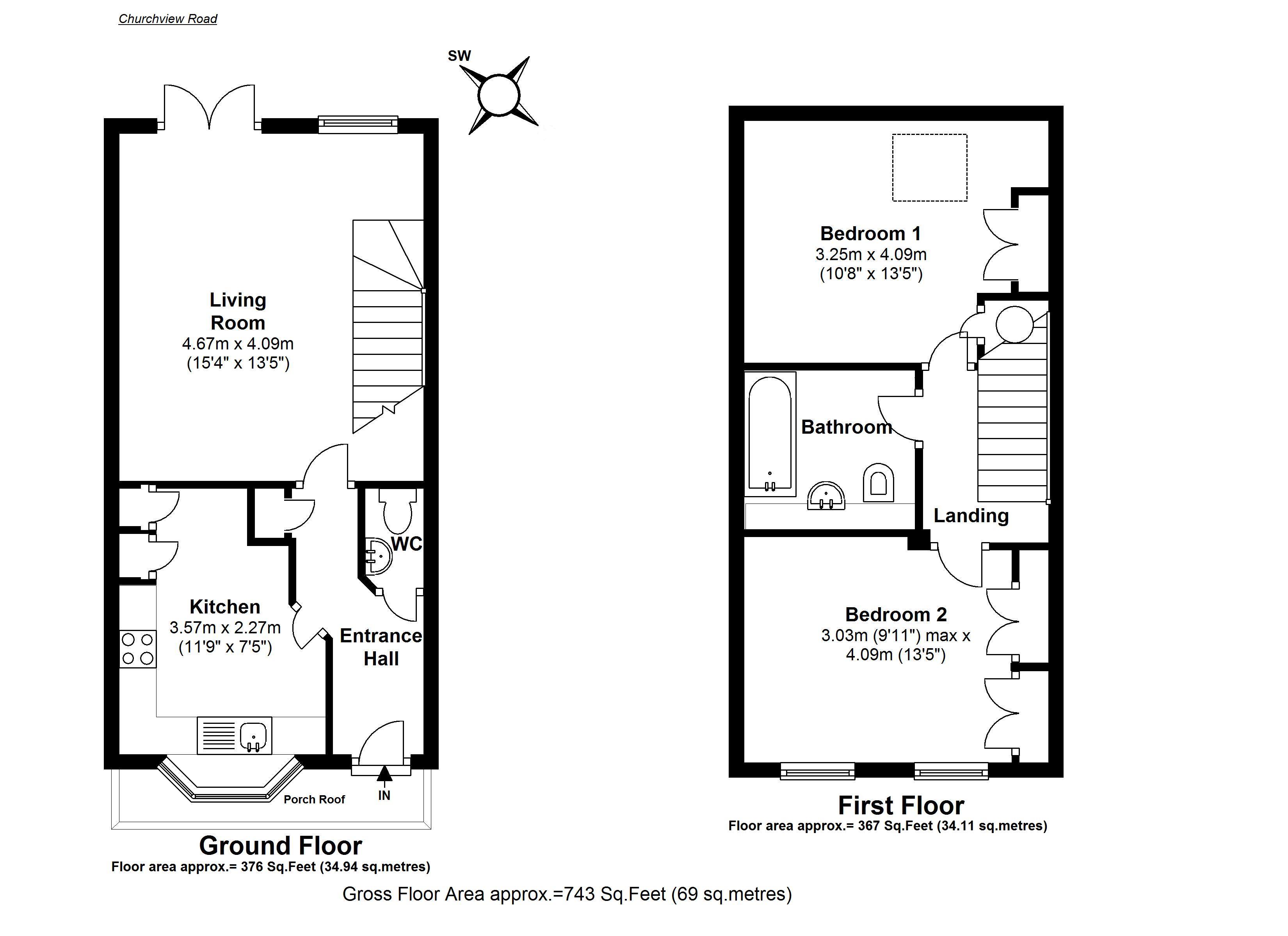 Floorplans For Churchview Road, Twickenham