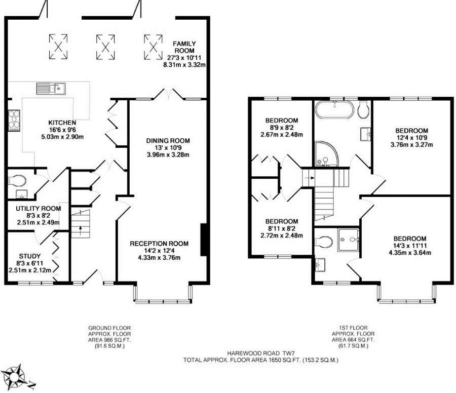 Floorplans For Harewood Road, Isleworth