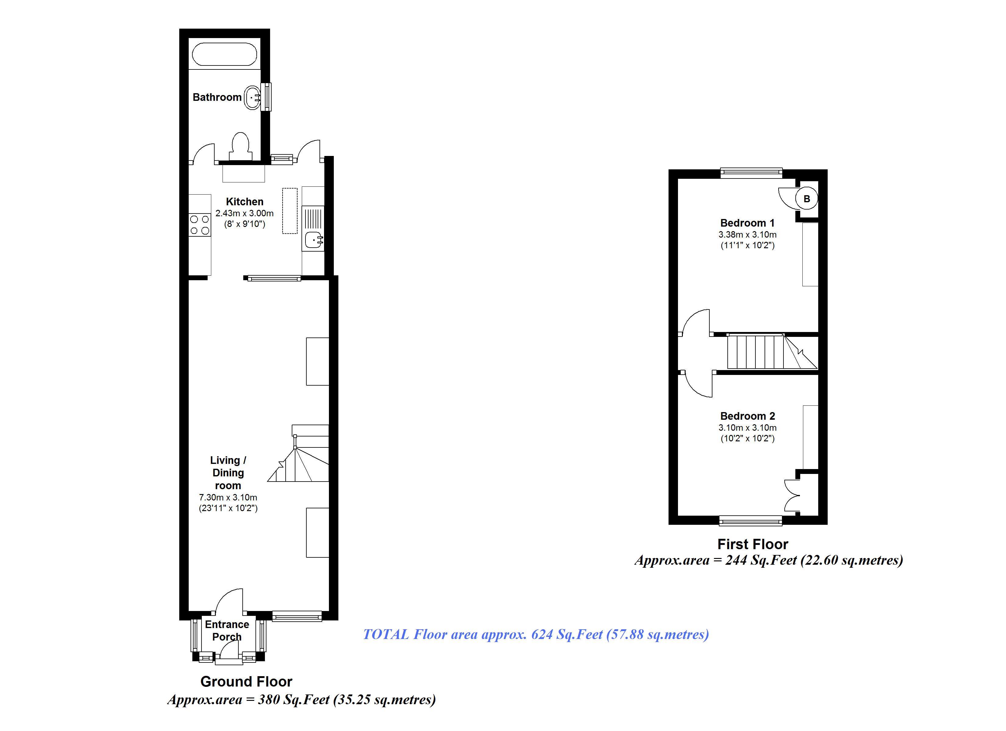 Floorplans For Mereway Road, Twickenham