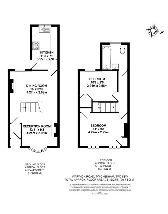Floorplans For Warwick Road, Twickenham