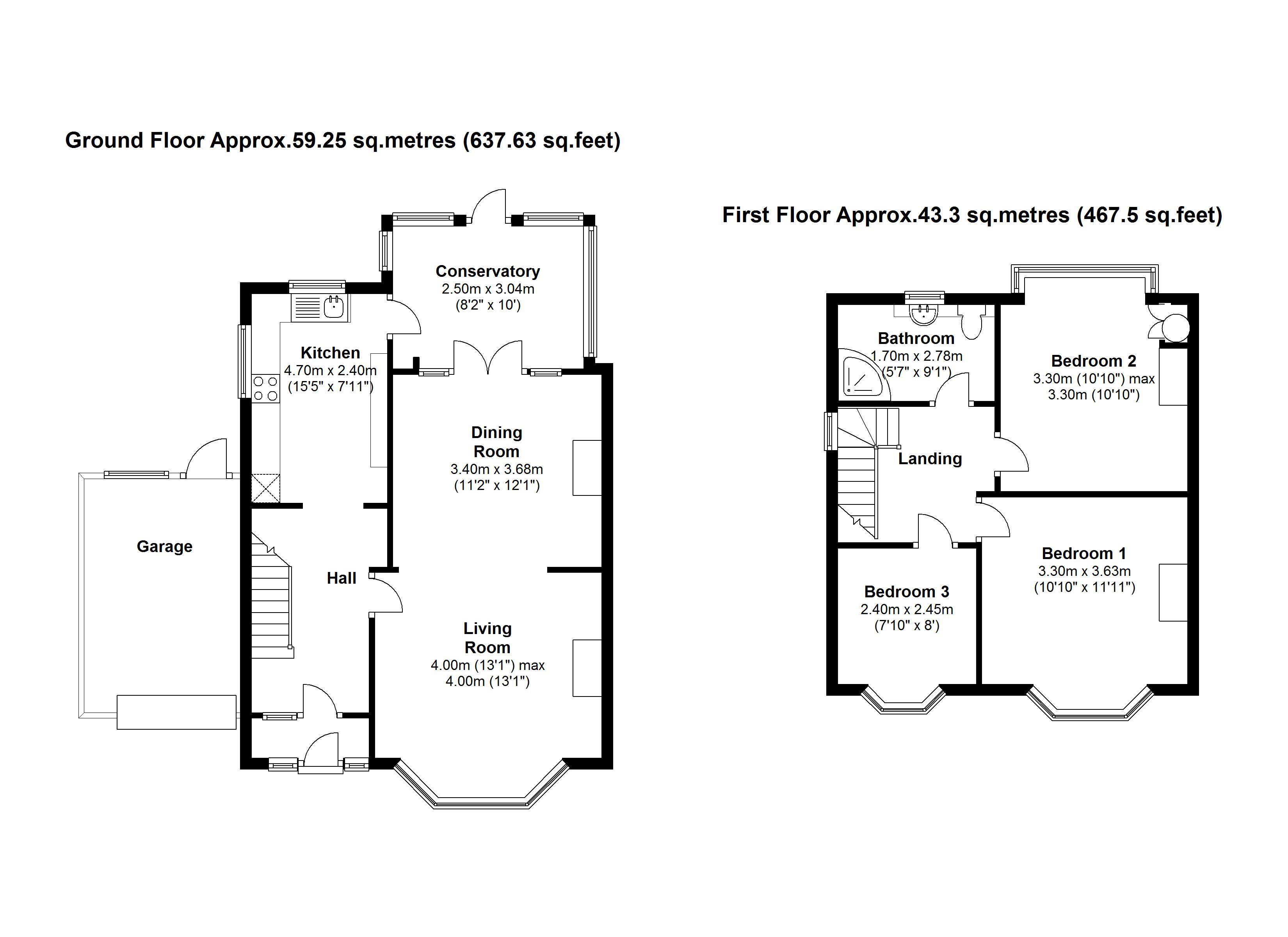 Floorplans For Egerton Road, Twickenham