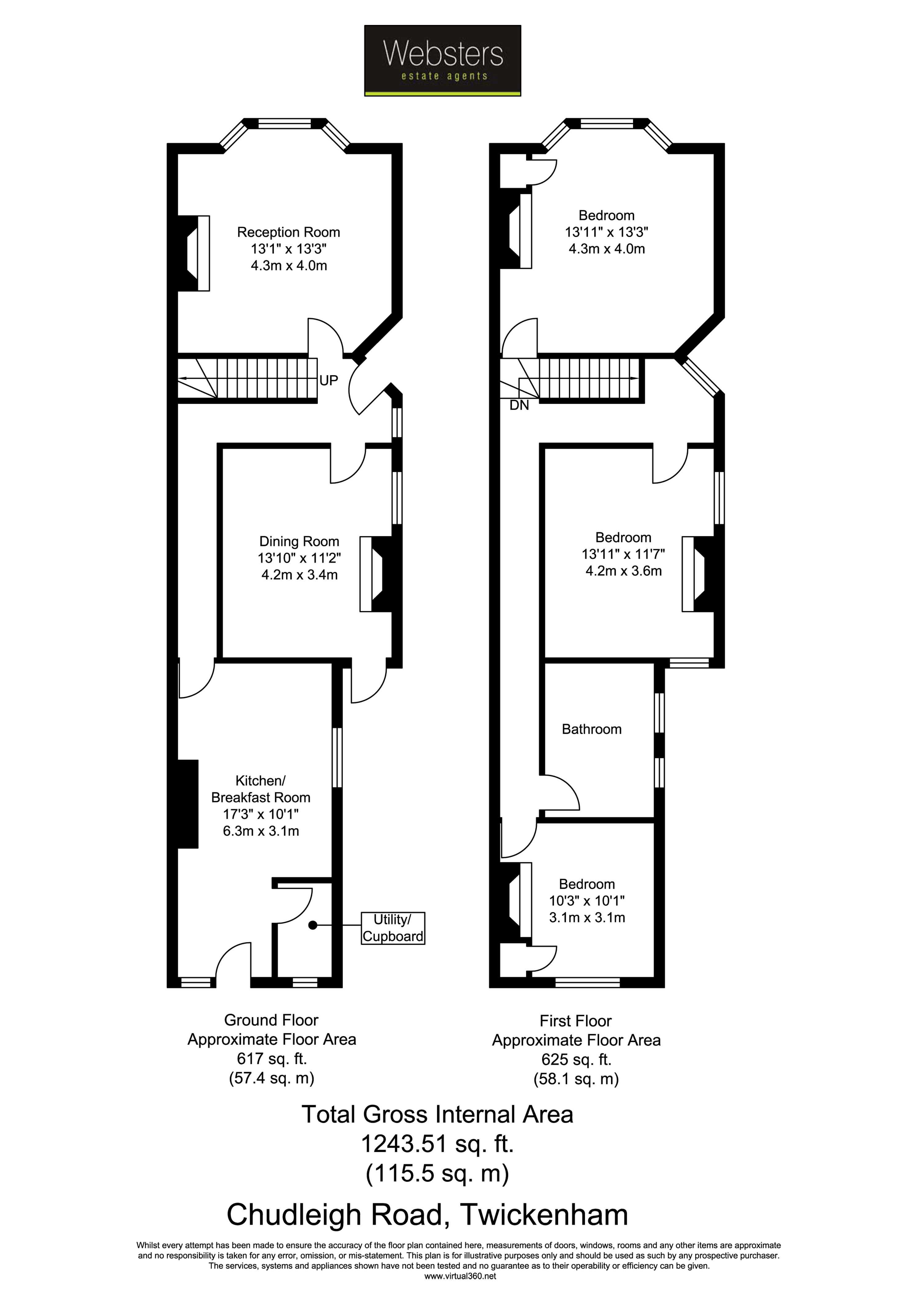 Floorplans For Chudleigh Road, Twickenham