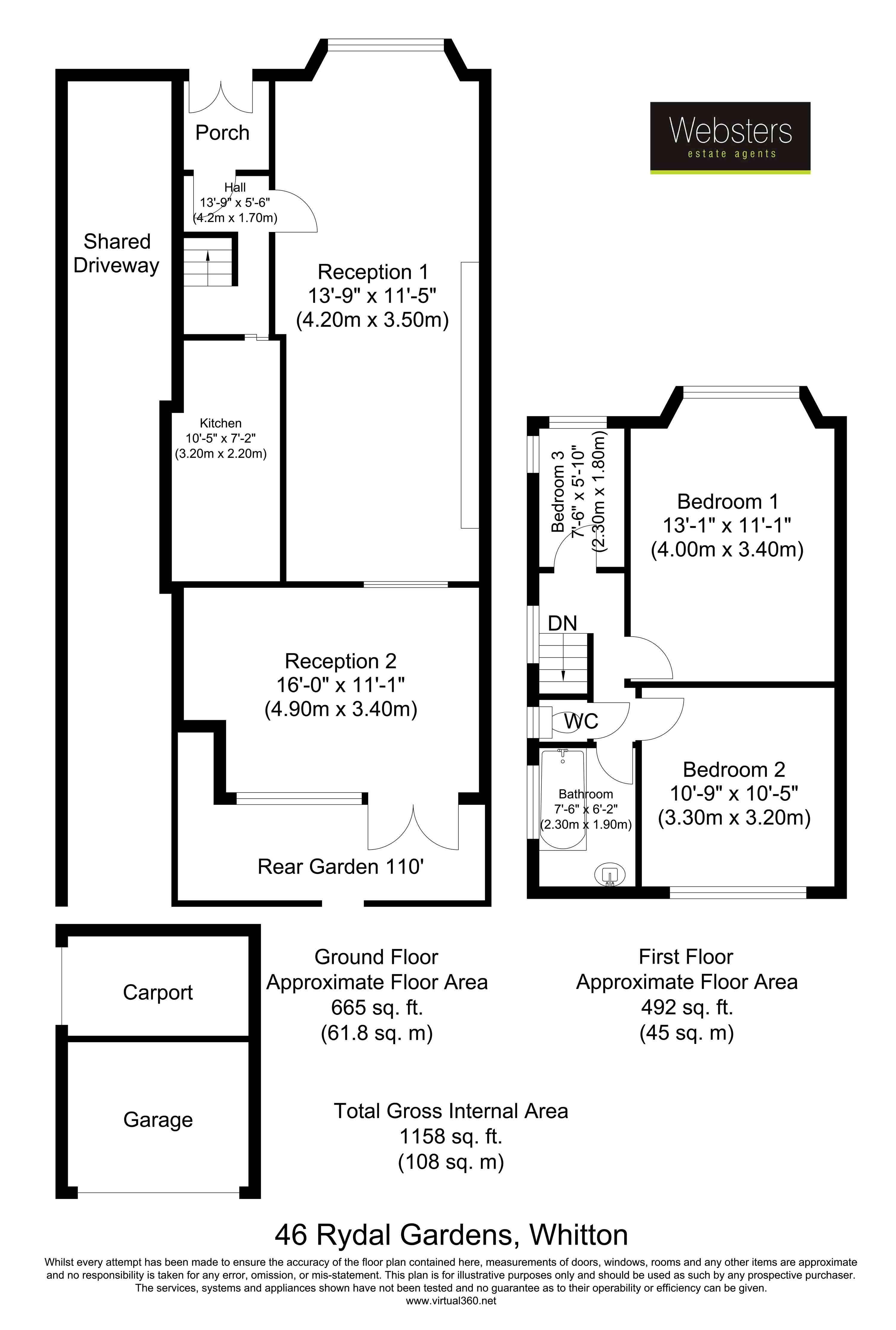 Floorplans For Rydal Gardens,Whitton