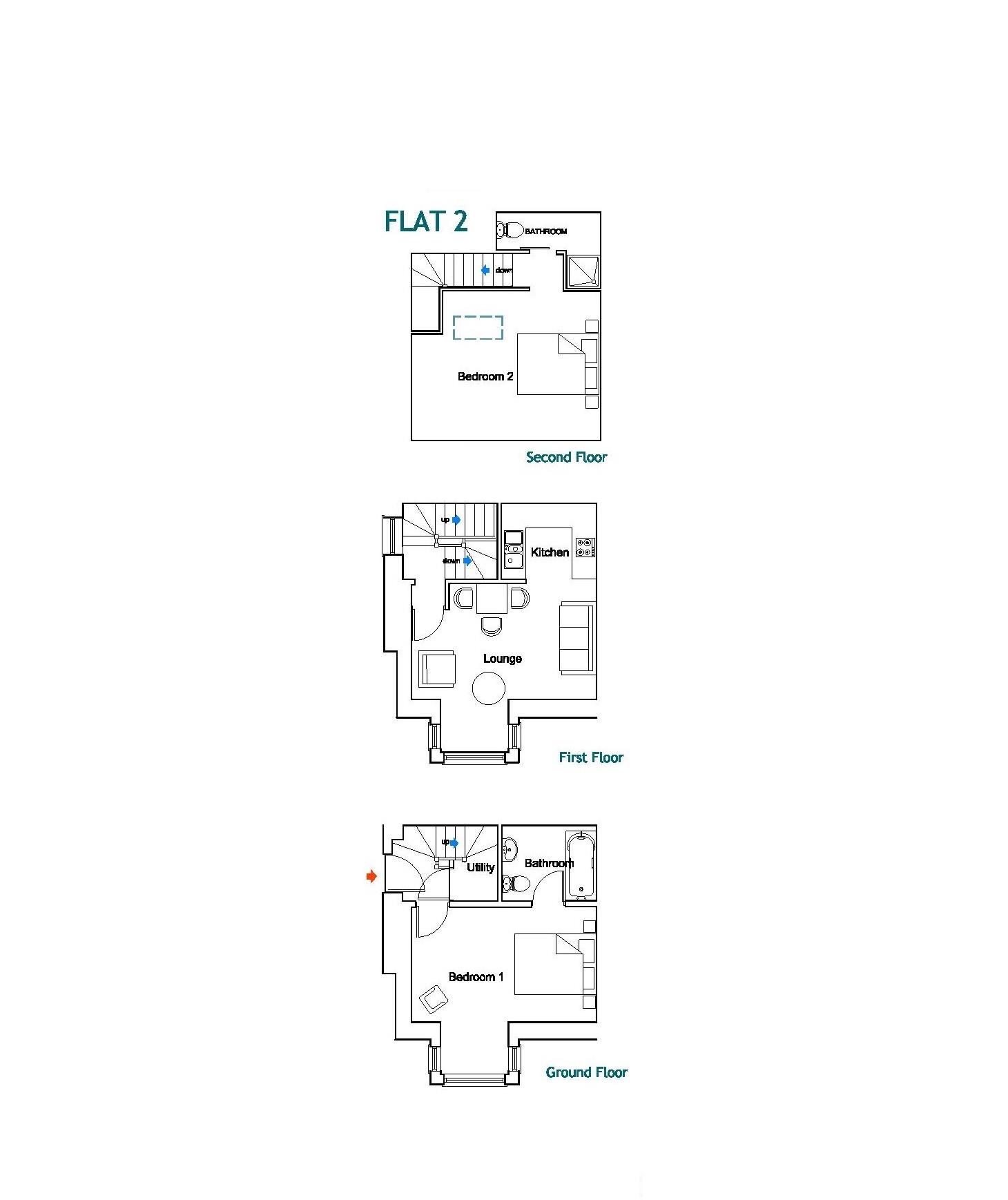 Floorplans For Flat 2, Belmont House, Twickenham