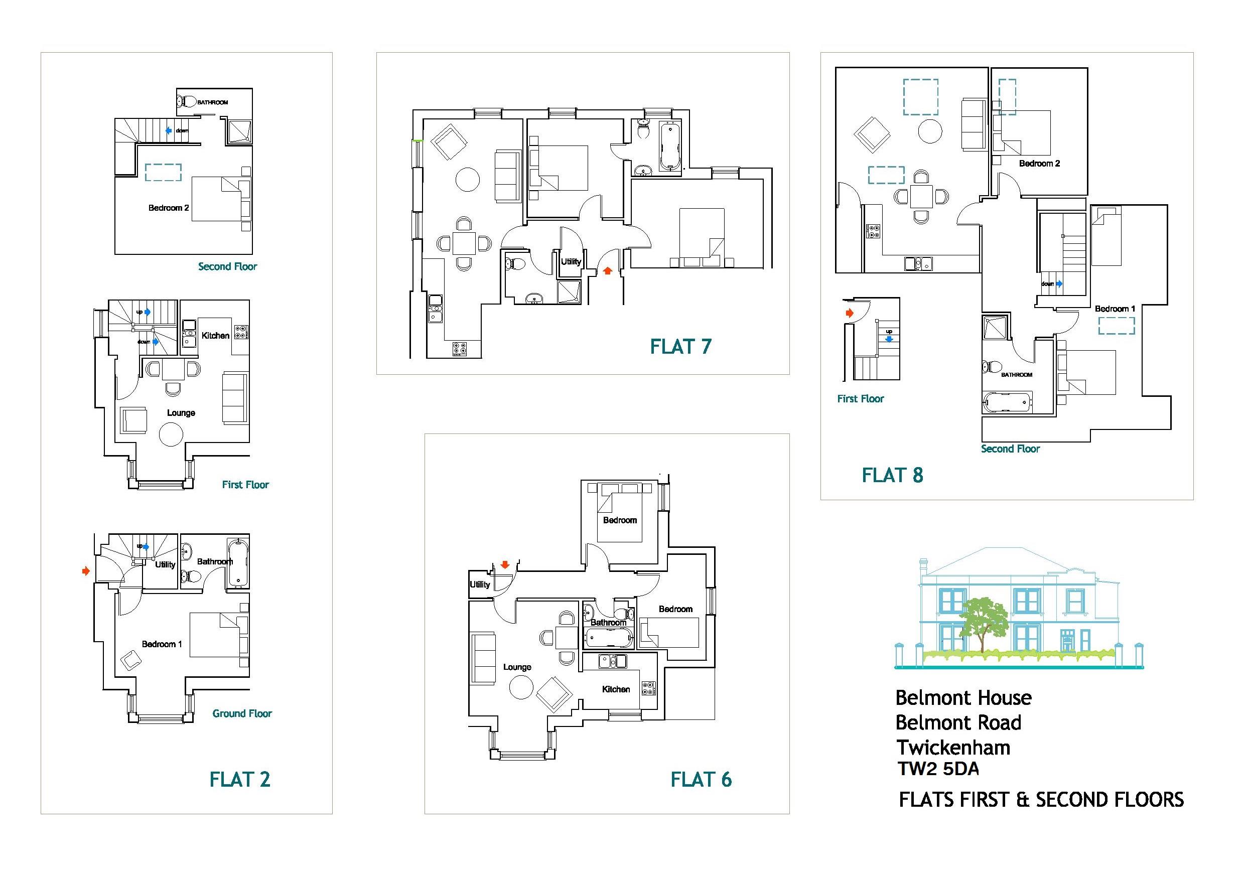 Floorplans For Flat 7, Belmont House, Twickenham