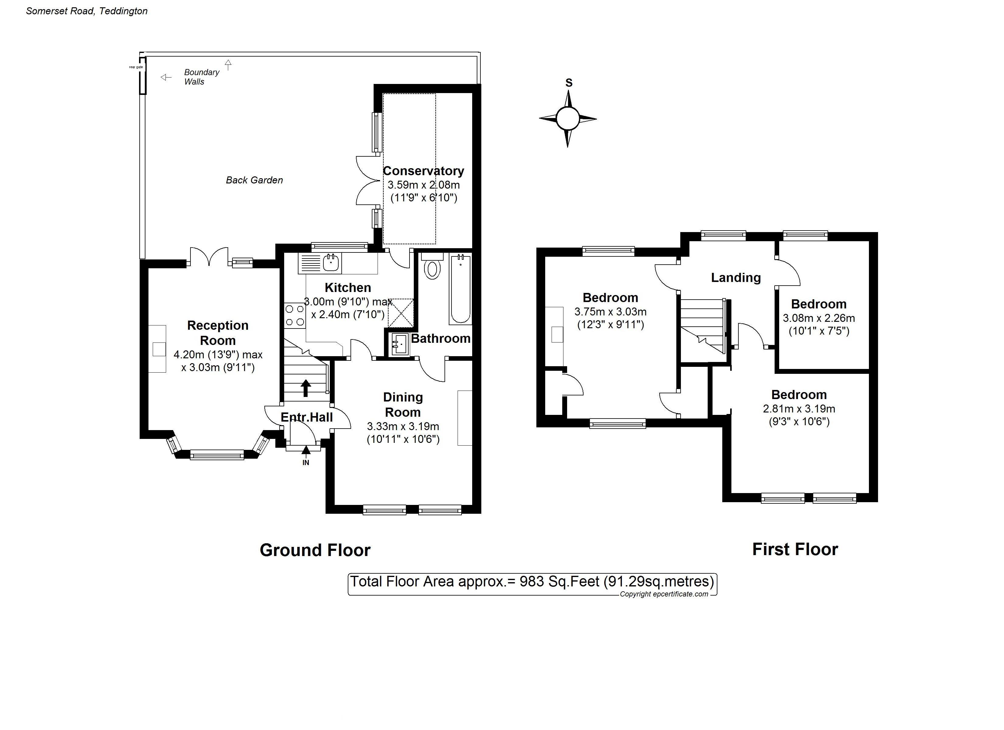 Floorplans For Somerset Road, Teddington
