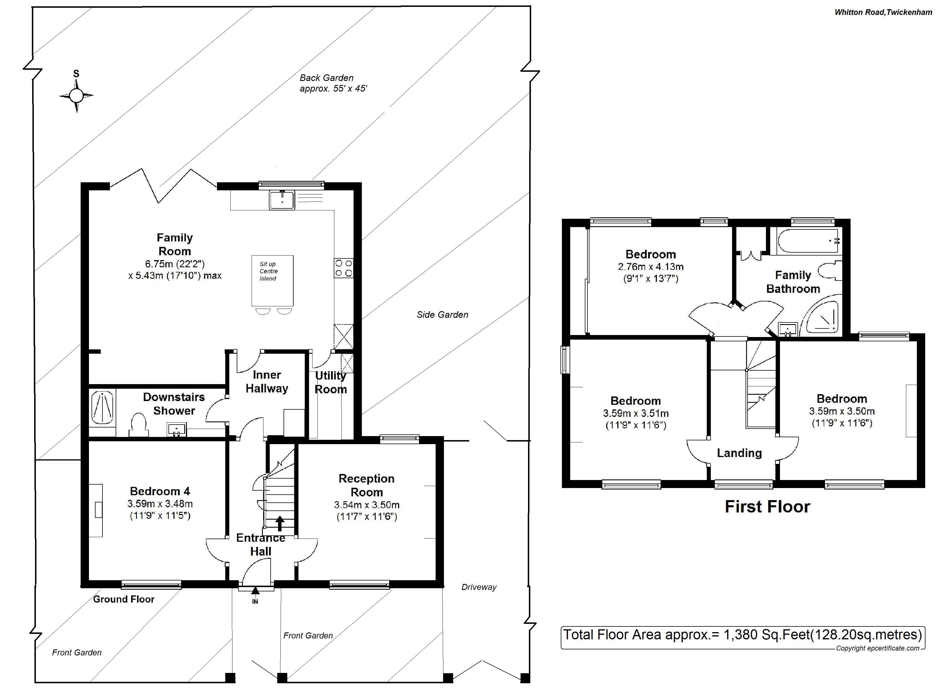 Floorplans For Whitton Road, Twickenham