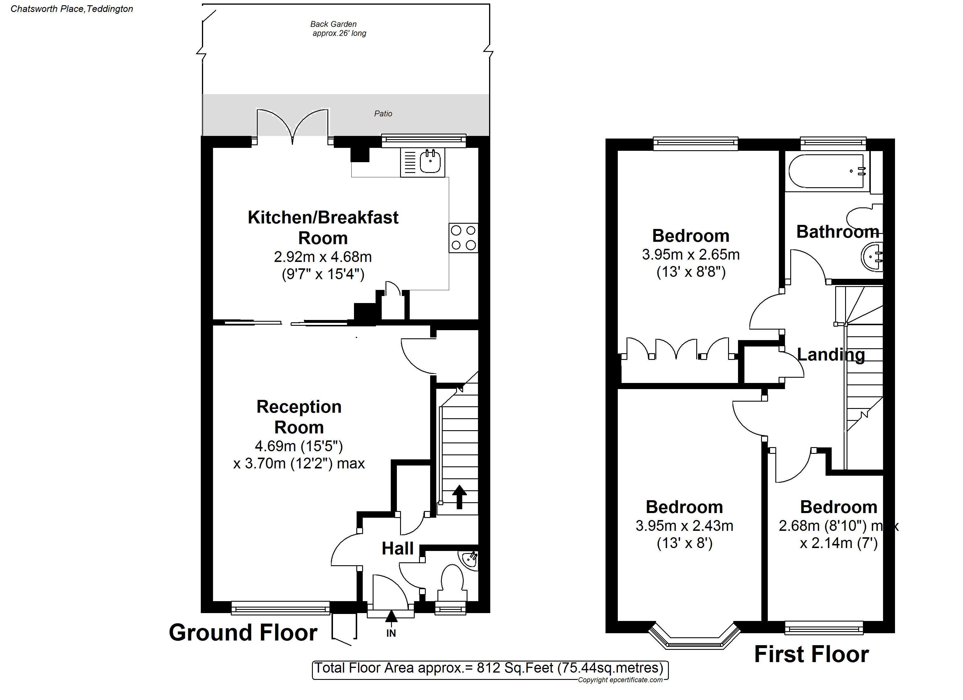 Floorplans For Chatsworth Place, Teddington