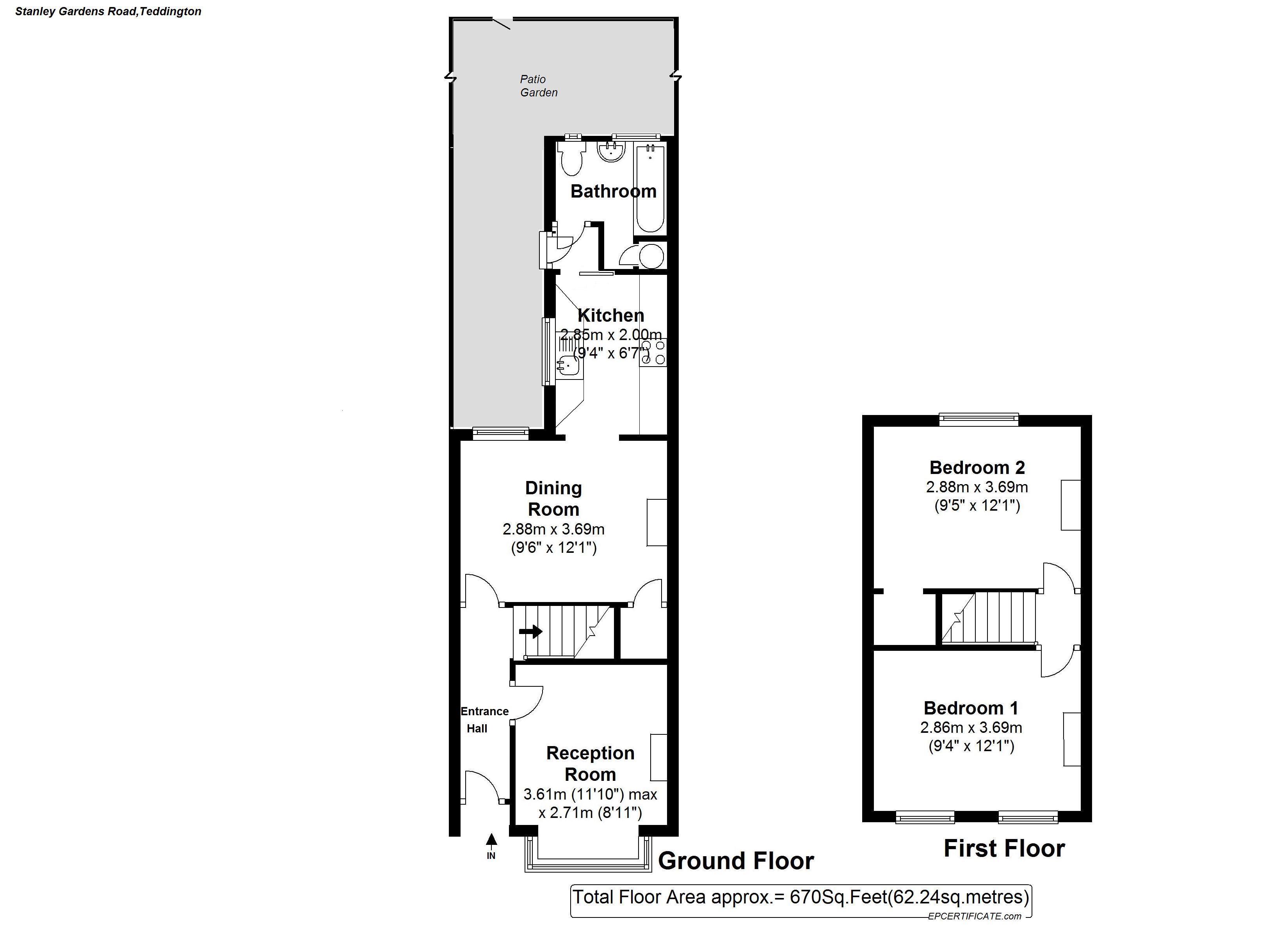 Floorplans For Stanley Gardens Road, Teddington