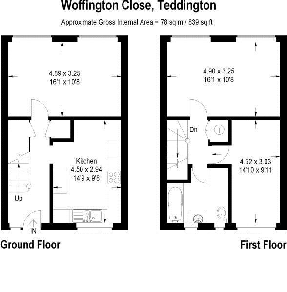 Floorplans For Woffington Close, Hampton Wick