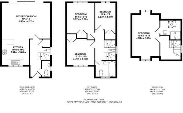 Floorplans For North Lane, Teddington