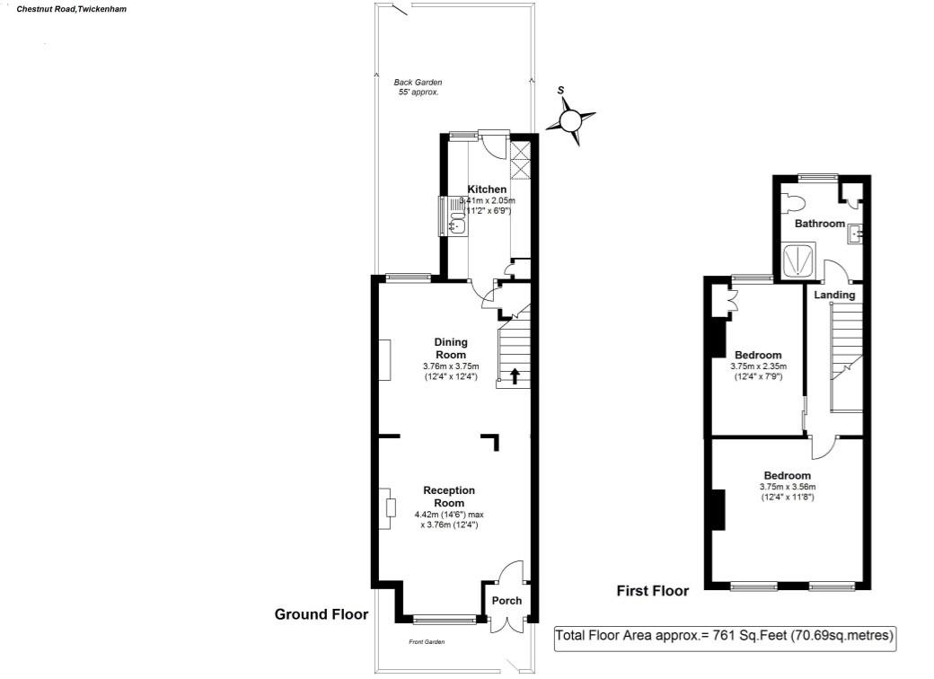 Floorplans For Chestnut Road, Twickenham
