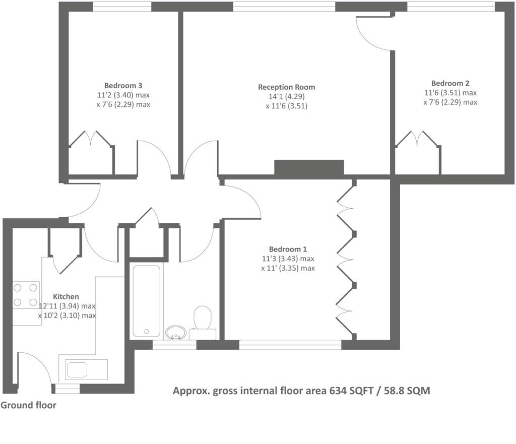 Floorplans For Perigan Court, Twickenham
