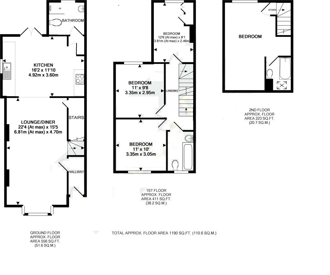 Floorplans For Sunnyside Road, Teddington