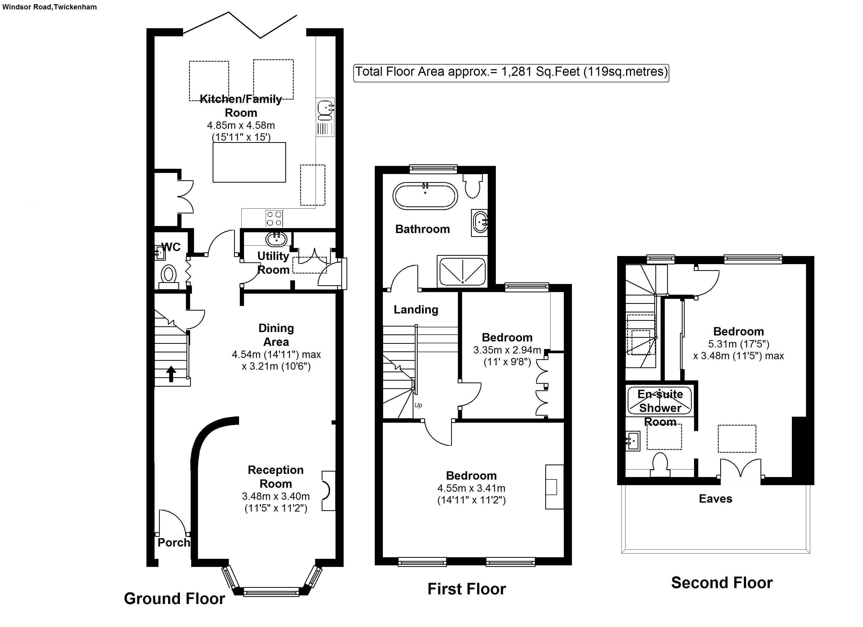 Floorplans For Windsor Road, Teddington