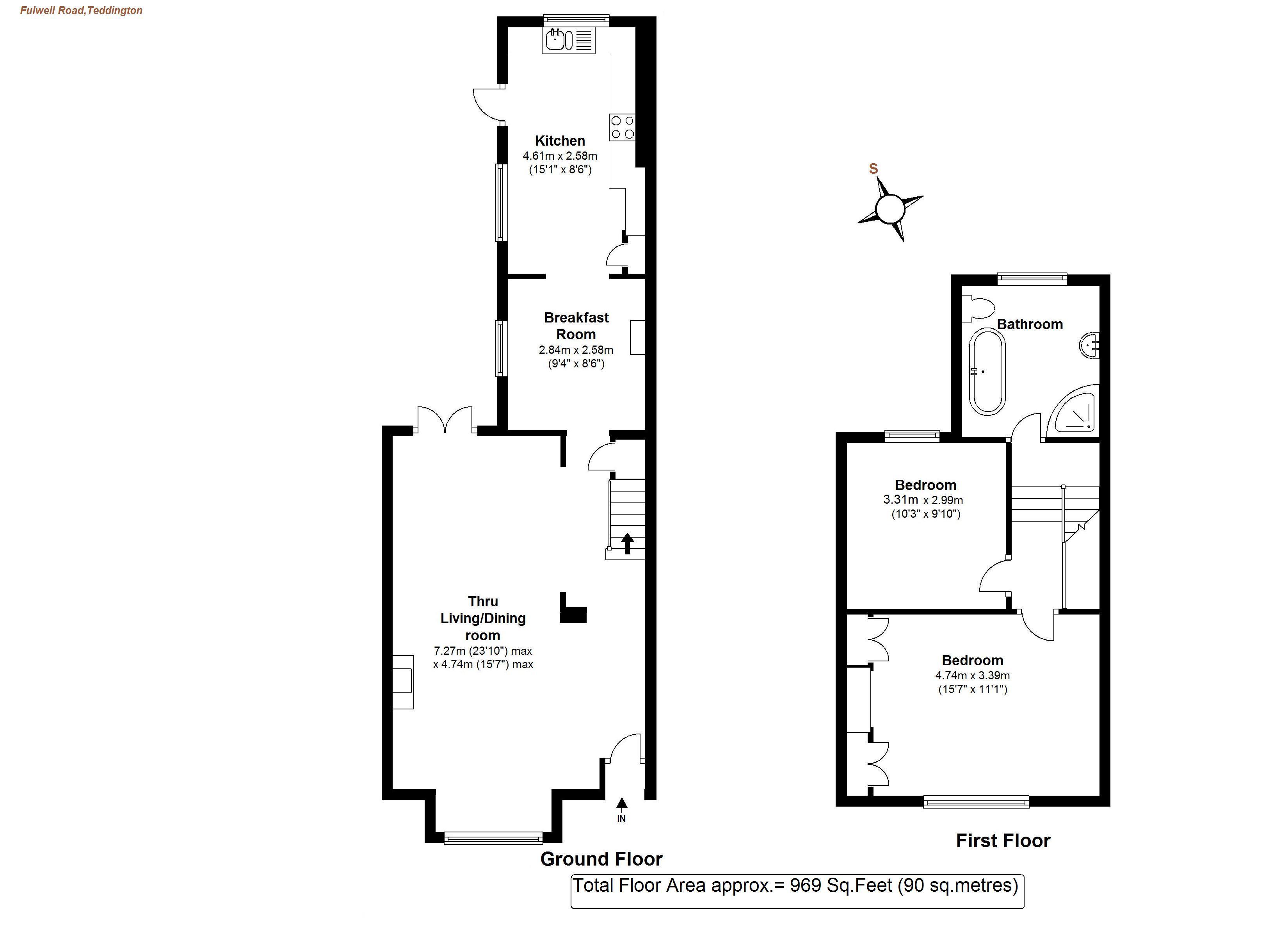 Floorplans For Fulwell Road, Teddington