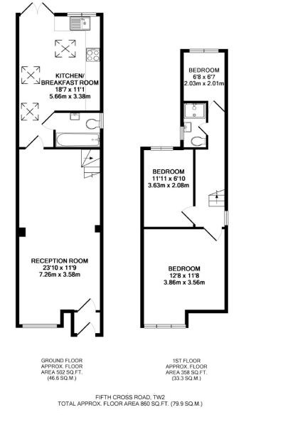 Floorplans For Fifth Cross Road, Twickenham