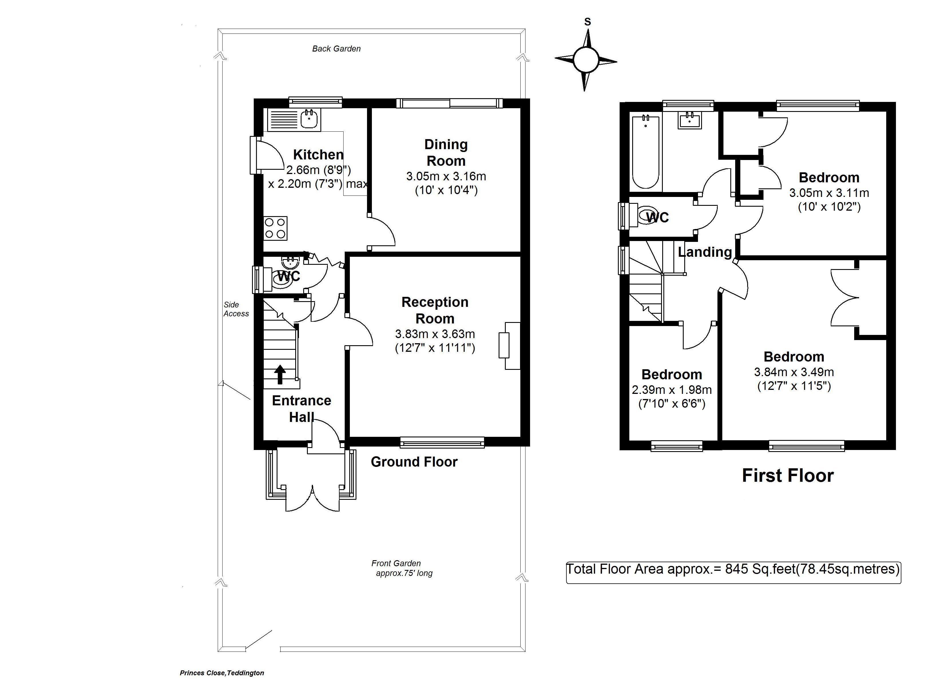Floorplans For Princes Close, Teddington
