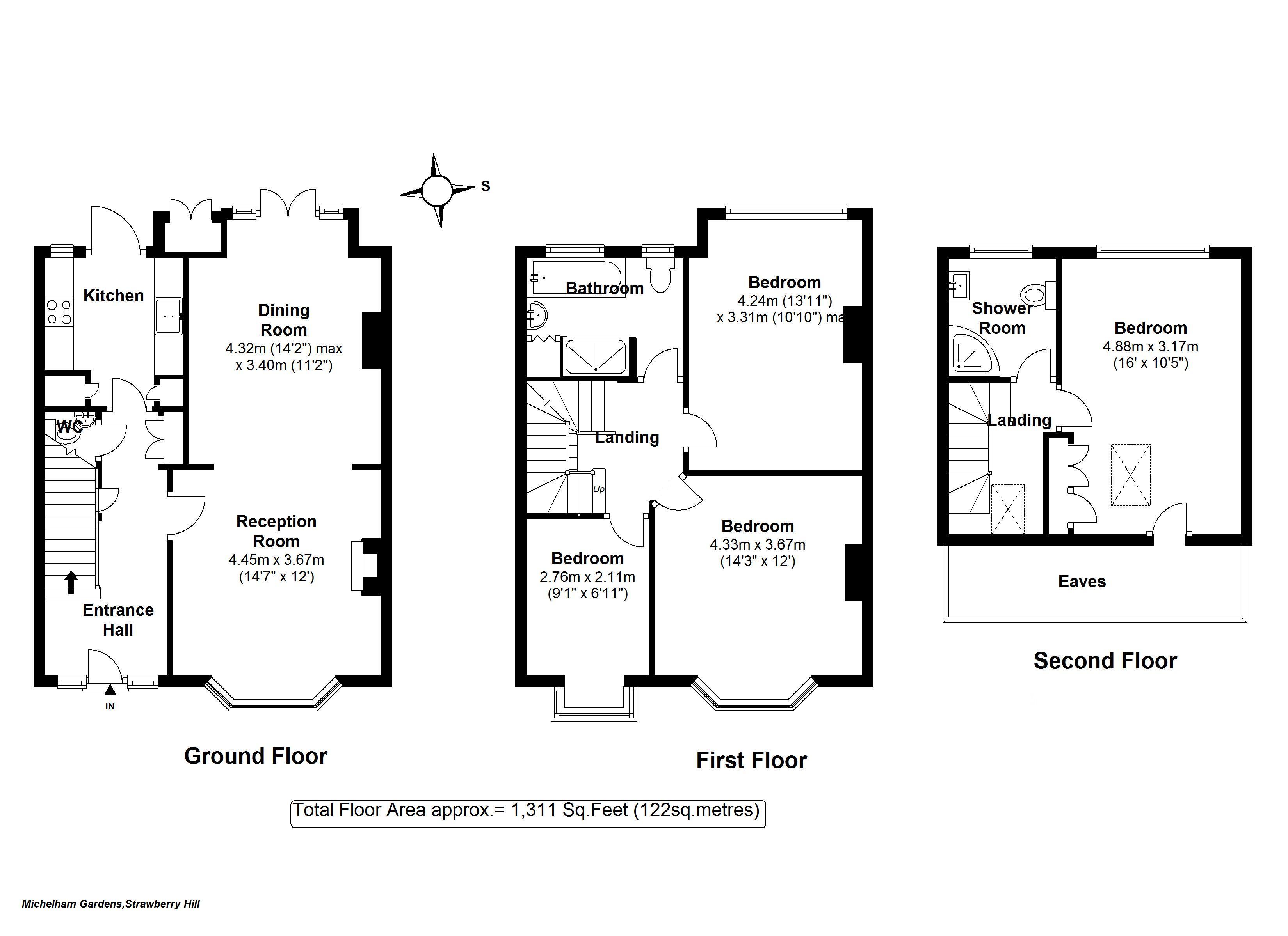 Floorplans For Michelham Gardens, Strawberry Hill