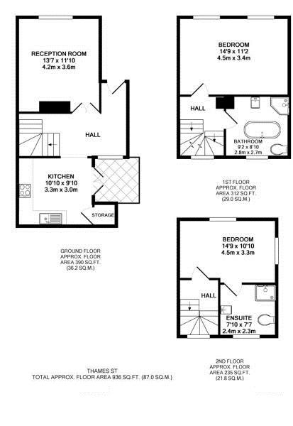 Floorplans For Thames Street, Hampton