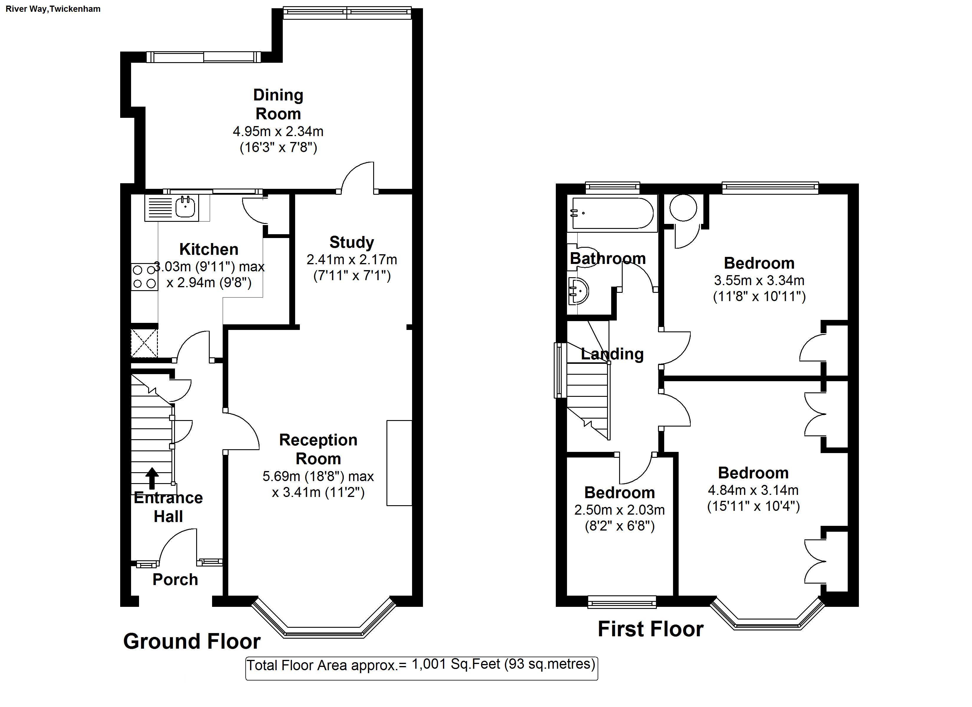 Floorplans For River Way, Twickenham