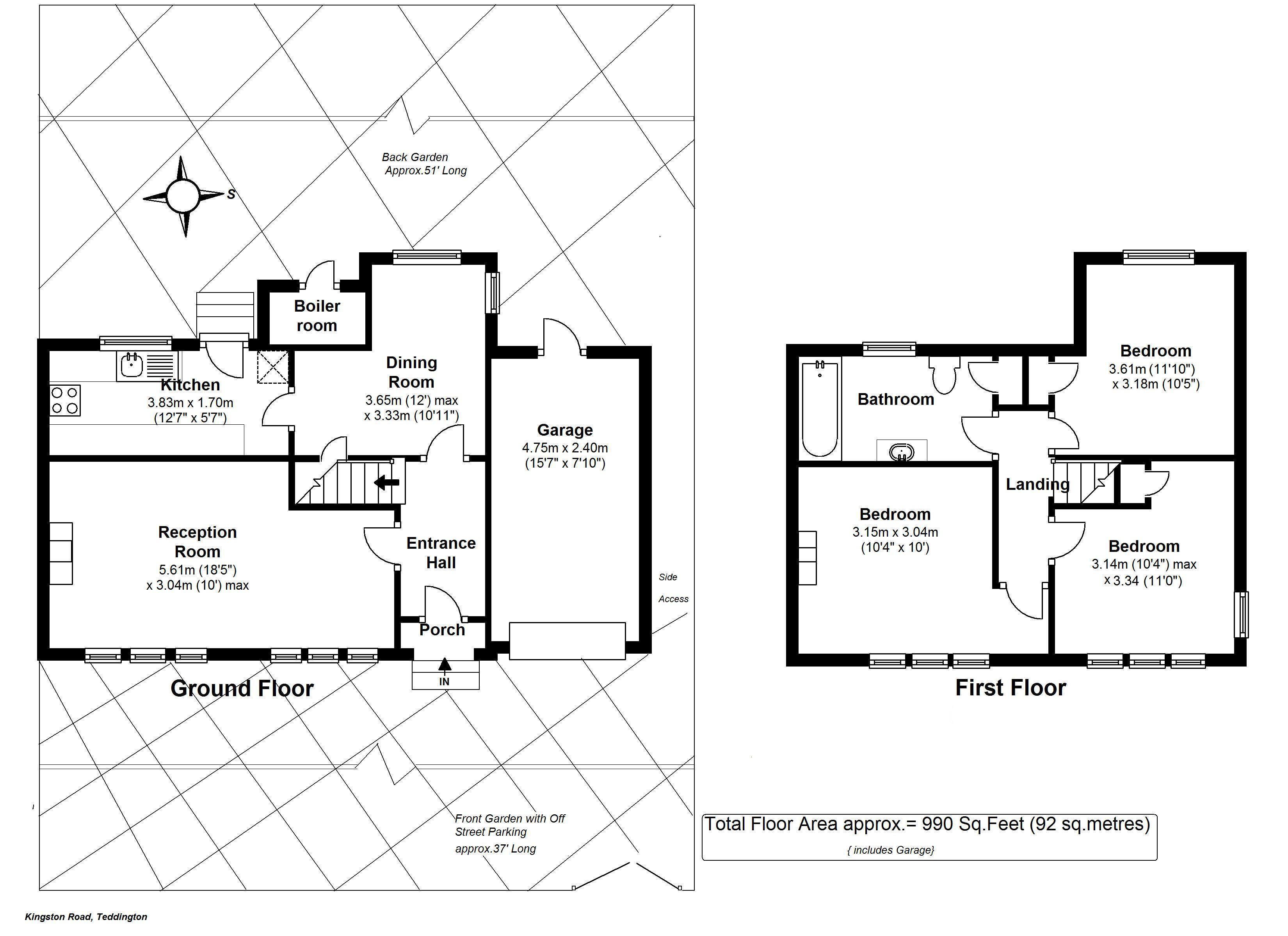 Floorplans For Kingston Road, Teddington