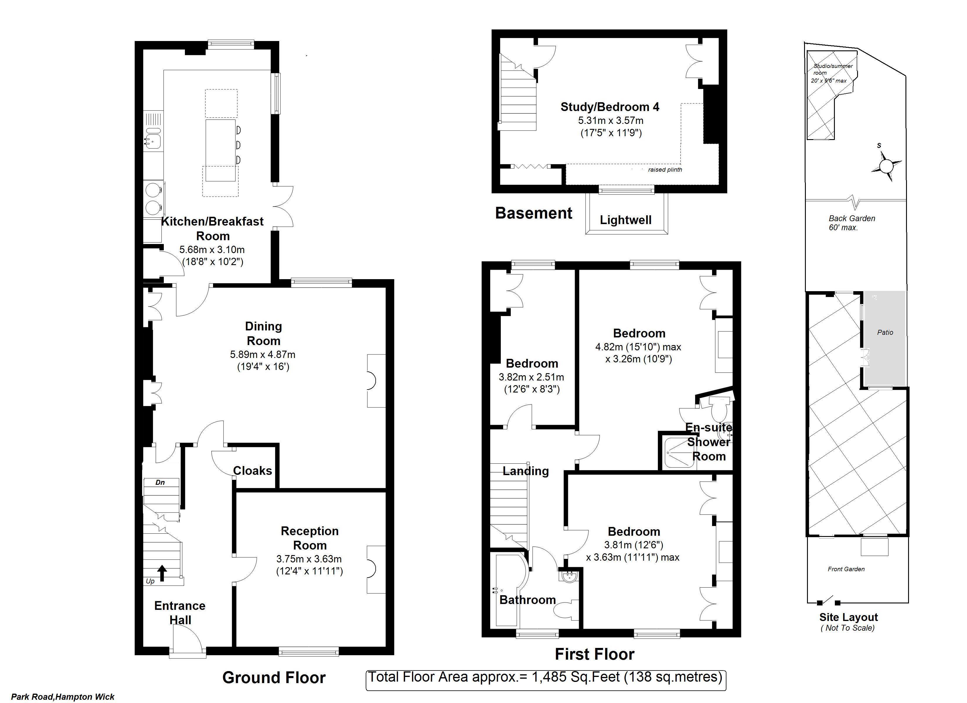 Floorplans For Park Road, Hampton Wick