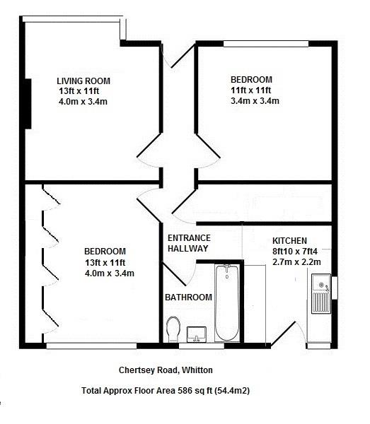 Floorplans For Chertsey Road, Whitton