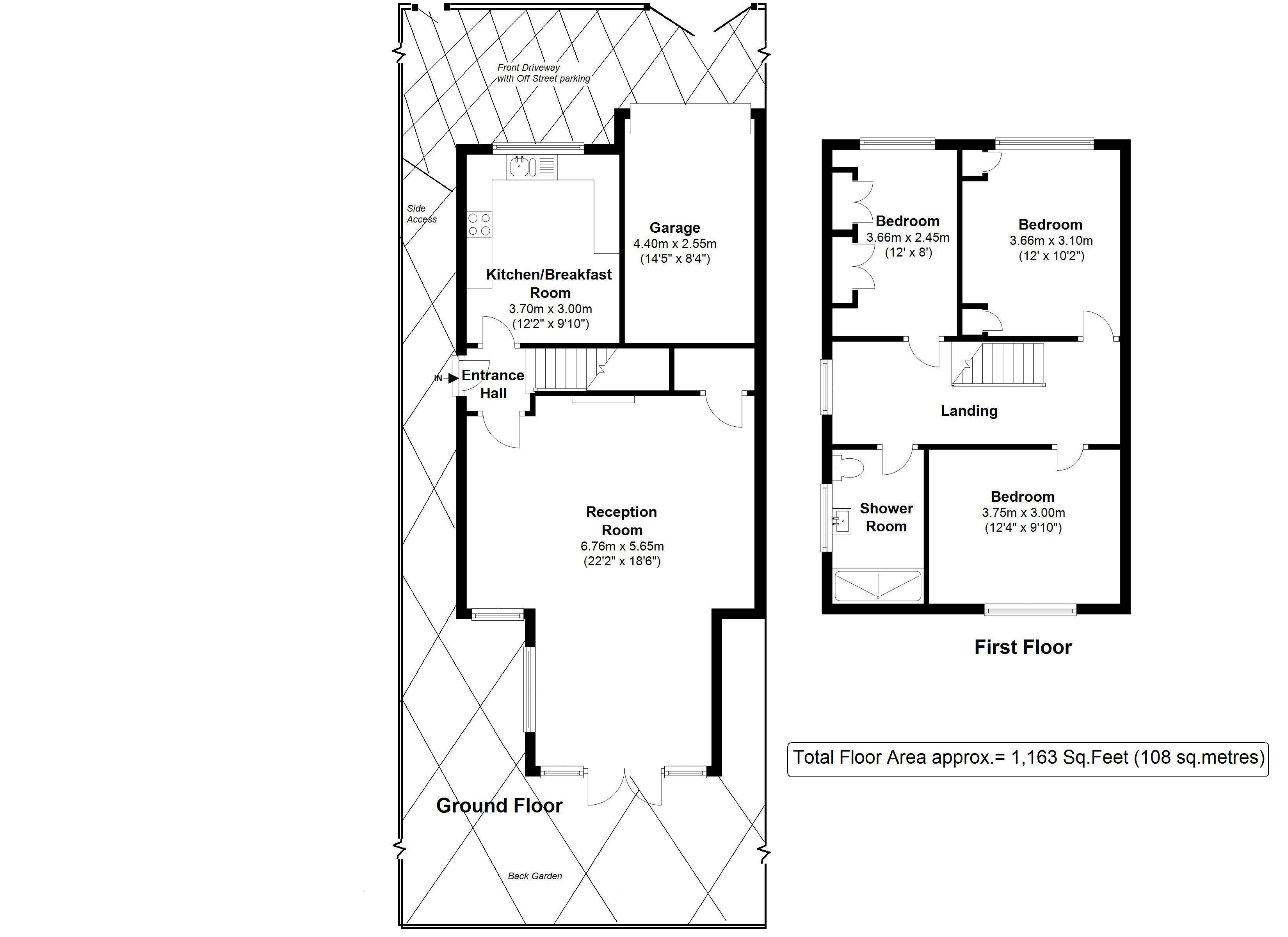 Floorplans For Shacklegate Lane, Teddington