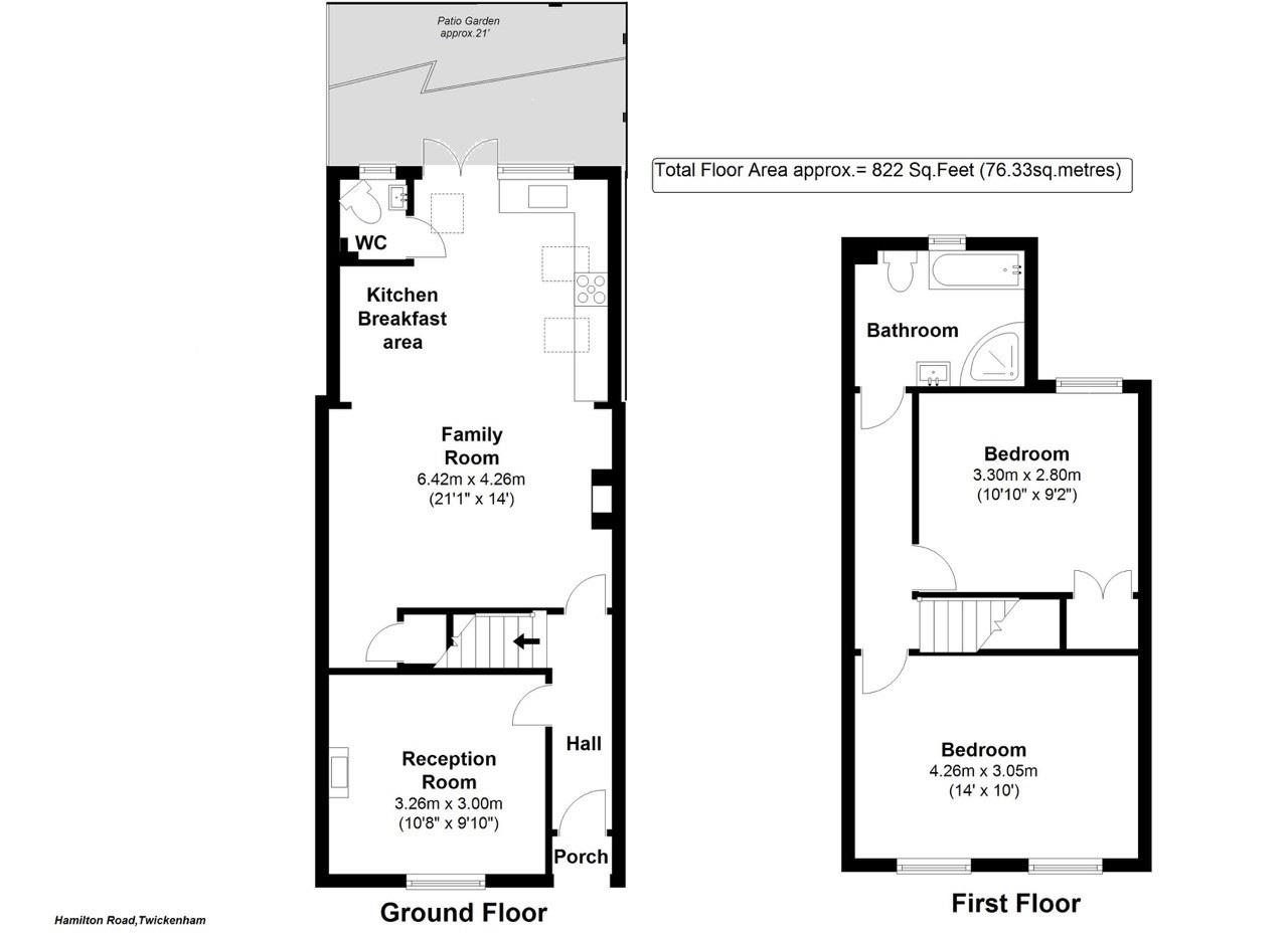 Floorplans For Hamilton Road, Twickenham