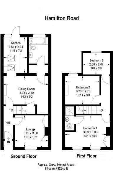 Floorplans For Hamilton Road, Twickenham