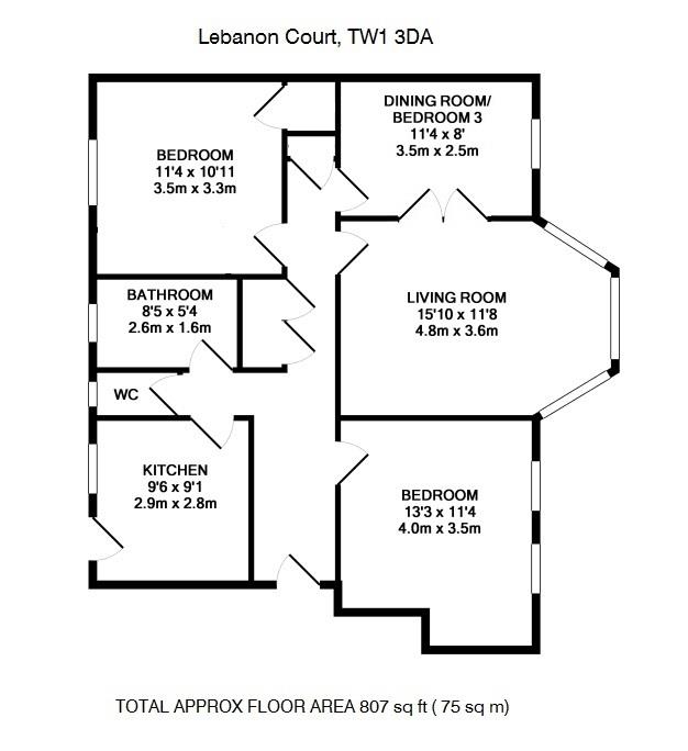 Floorplans For Lebanon Court, Twickenham