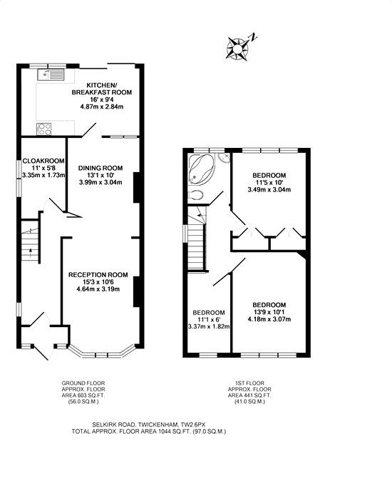 Floorplans For Selkirk Road, Twickenham