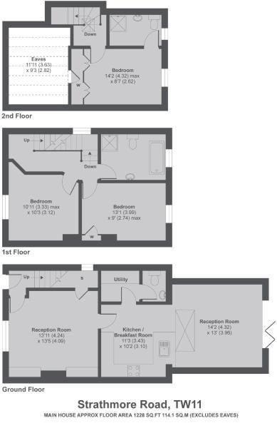 Floorplans For Strathmore Road, Teddington