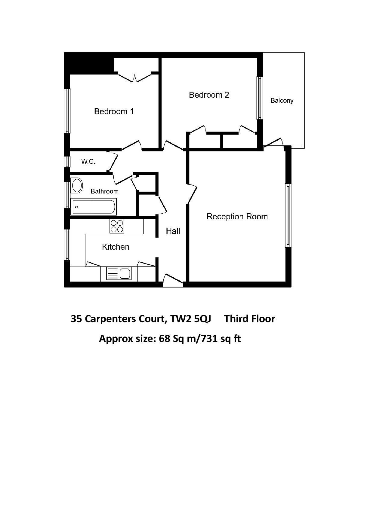 Floorplans For Carpenters Court, Twickenham
