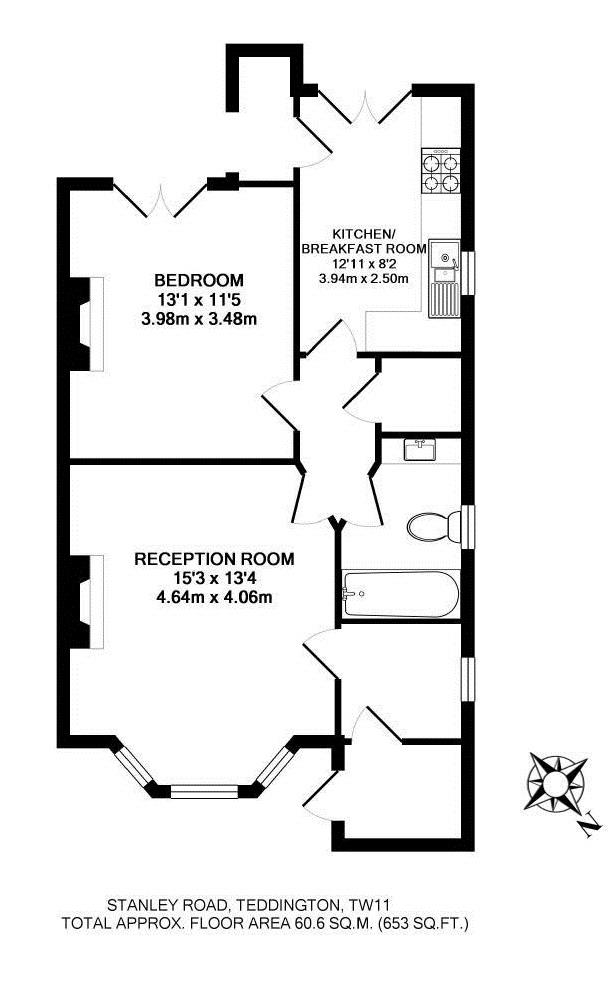 Floorplans For Stanley Road, Teddington