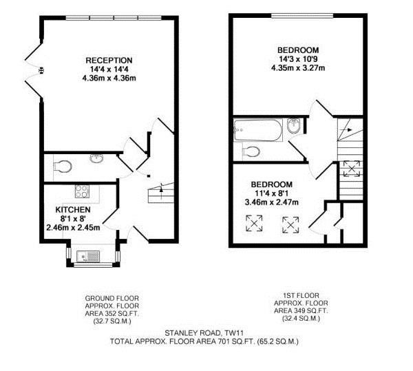 Floorplans For Stanley Road, Teddington