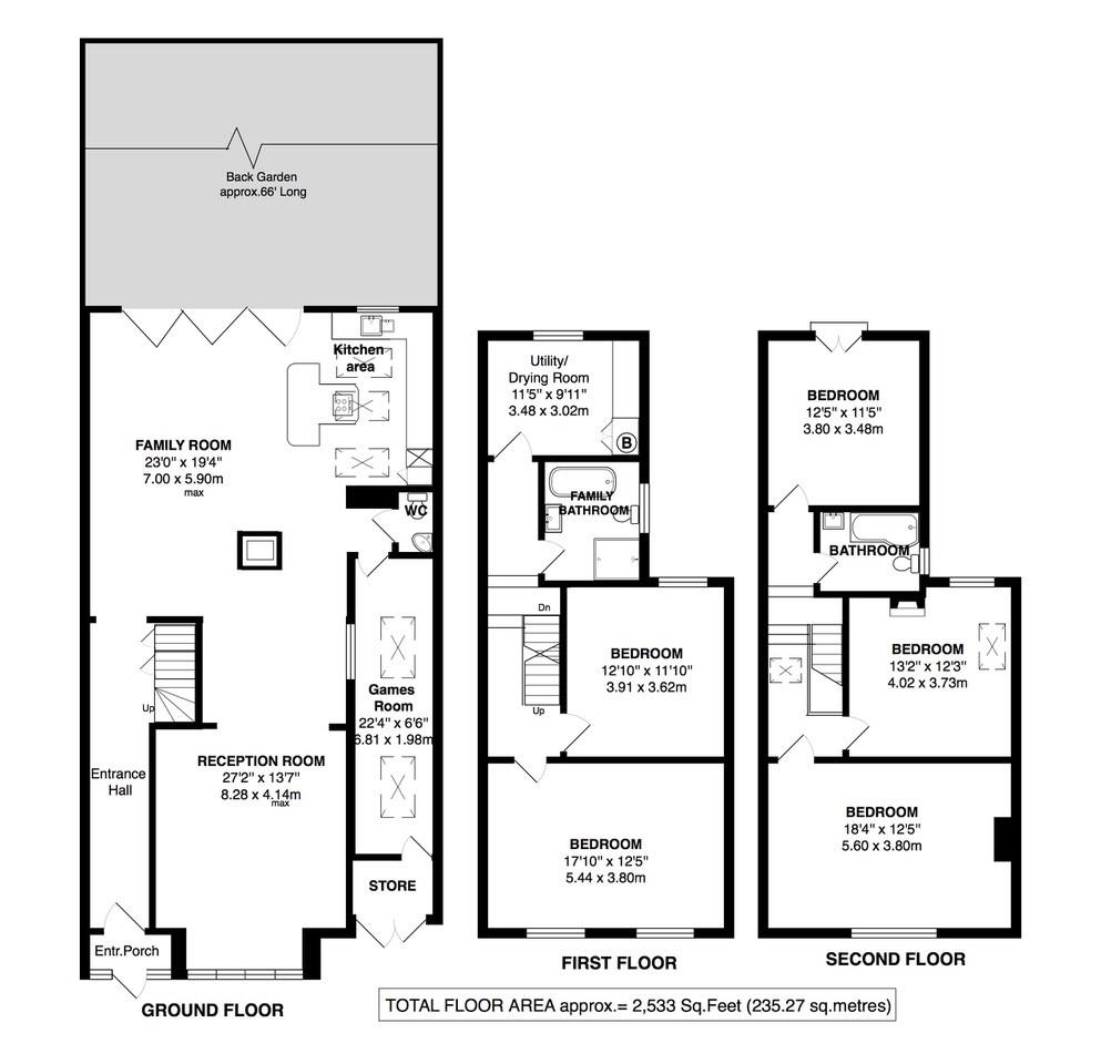 Floorplans For Cedars Road, Hampton Wick