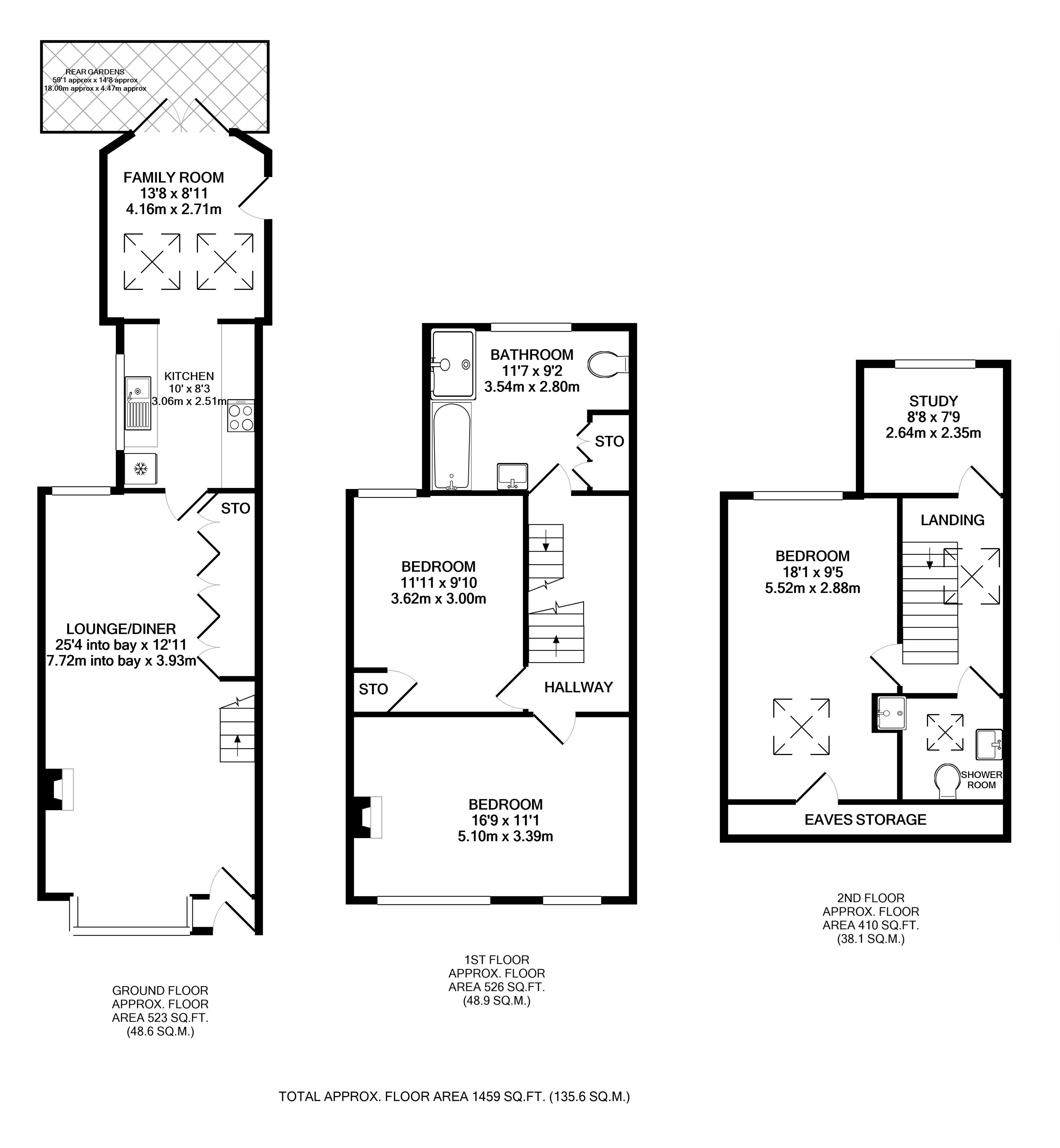 Floorplans For Fourth Cross Road, Twickenham