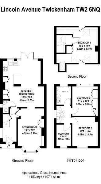 Floorplans For Lincoln Avenue, Twickenham